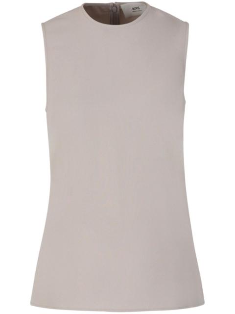 round-neck crepe tank top