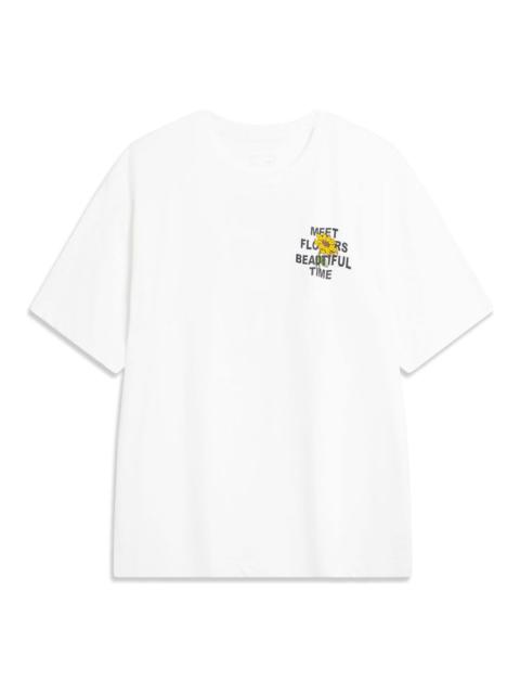 Li-Ning Floral Graphic T-shirt 'White' AHSU687-1