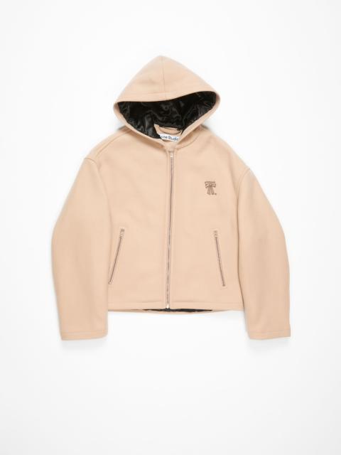 Hooded wool jacket - Camel Beige