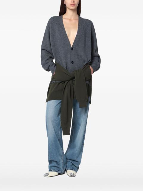 buttoned two-tone cardigan