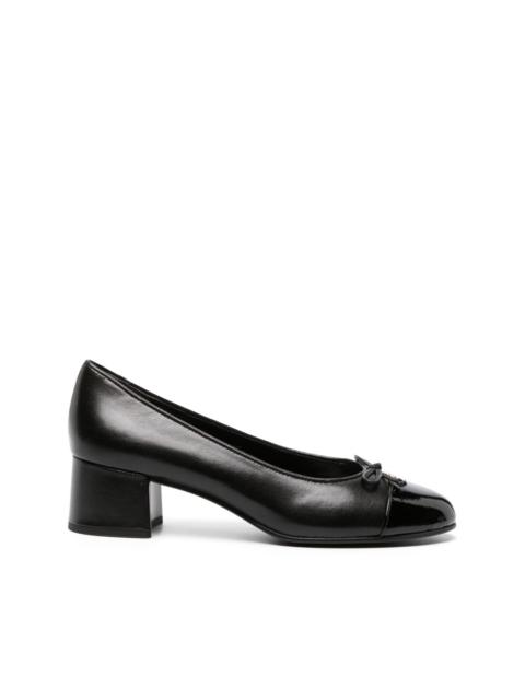 45mm cap-toe leather pumps