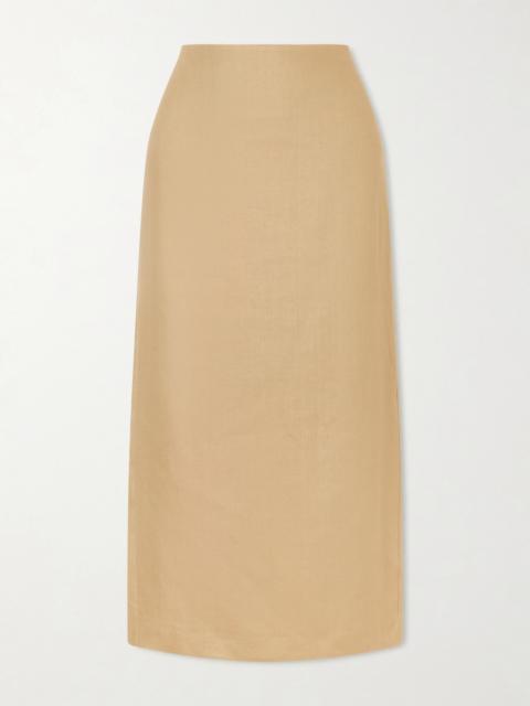 Veranda Linen Midi Skirt