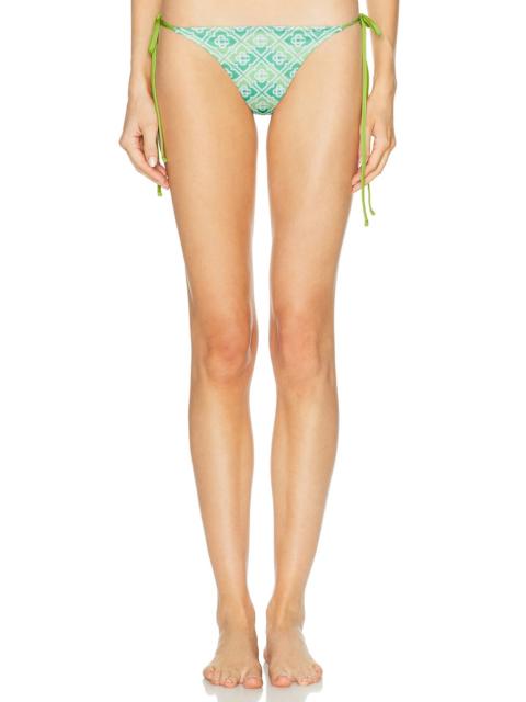 Wavy Monogram String Bikini Bottom