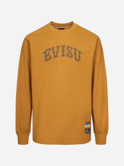 Kamon Embroidery and Logo Print Fashion Fit Long-Sleeve T-shirt