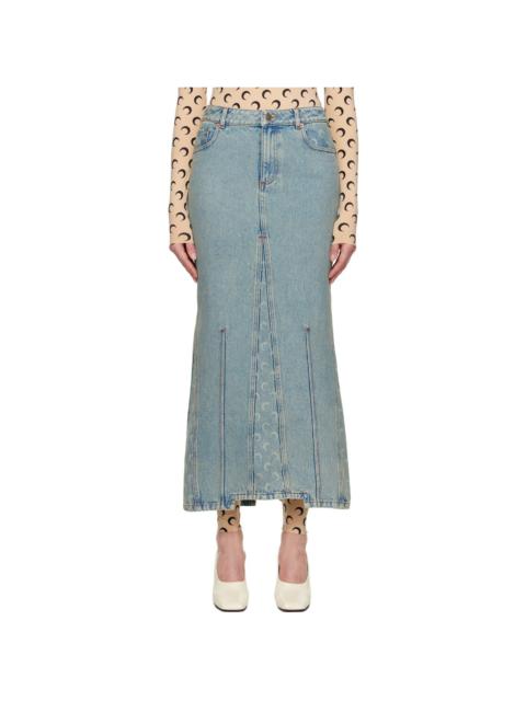 Blue Moon Laser Denim Maxi Skirt