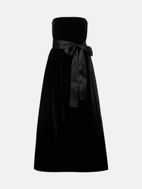 Belted velvet gown