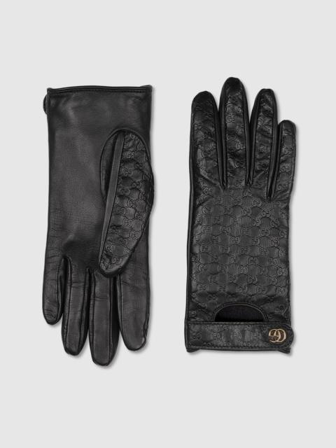 GG leather gloves with Double G