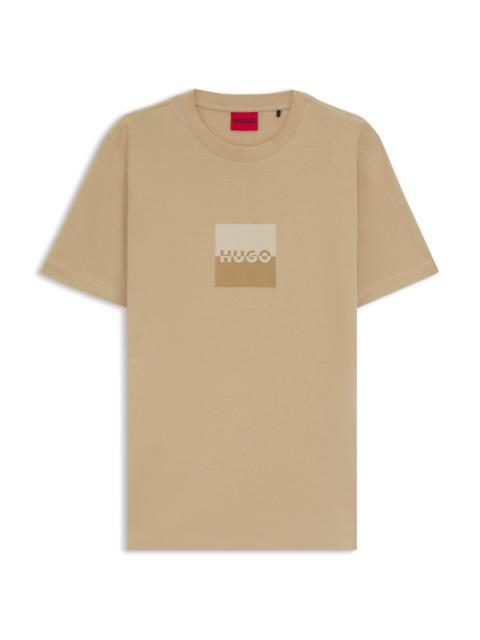 COTTON-JERSEY T-SHIRT WITH SPLIT-LOGO PRINT