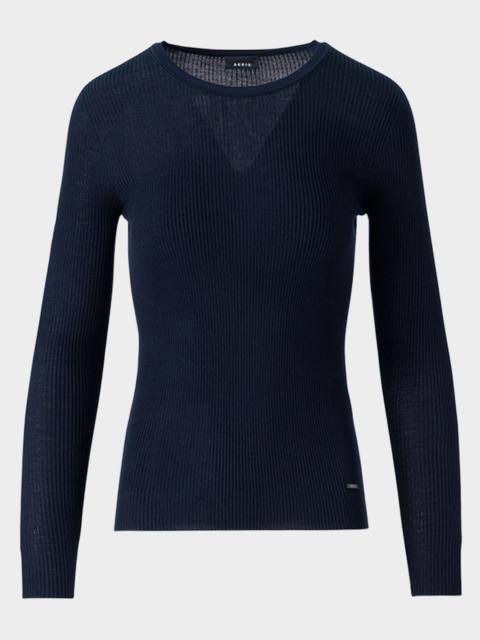 Seamless Rib Knit Fitted Sweater