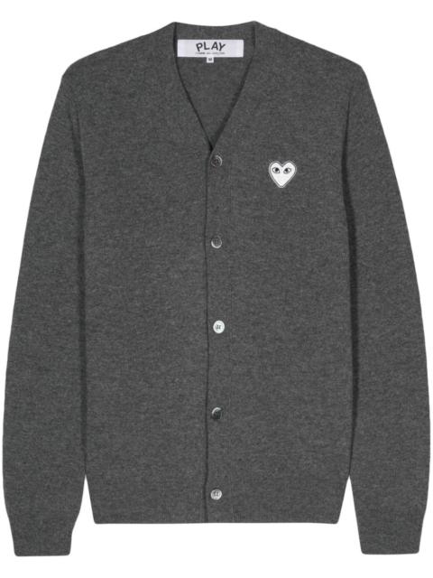 heart-patch wool cardigan