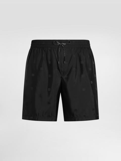 Medium swim boxer shorts in logo jacquard