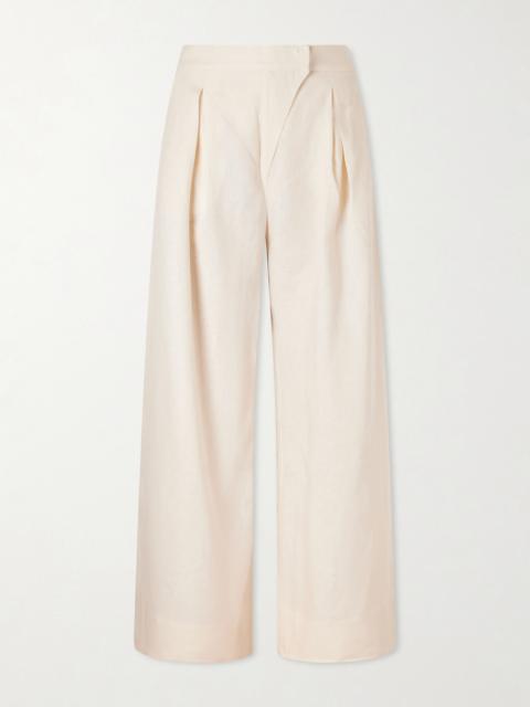 Hydra Pleated Linen Wide-leg Pants