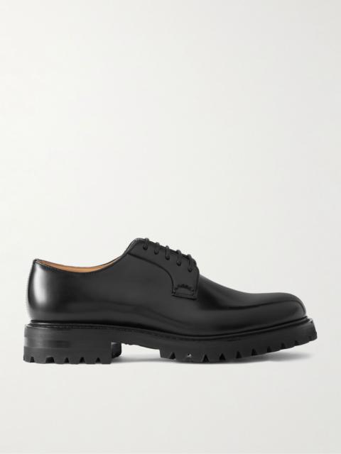 Shannon Glossed-Leather Derby Shoes Black