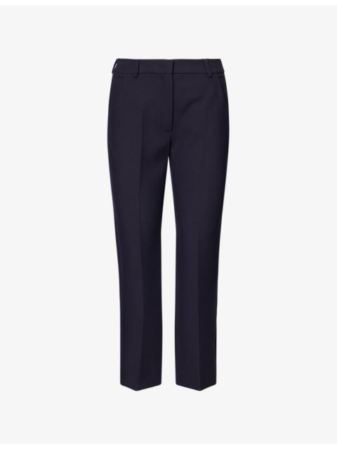High-Rise Cigarette-Leg Double-Faced Canvas Trousers