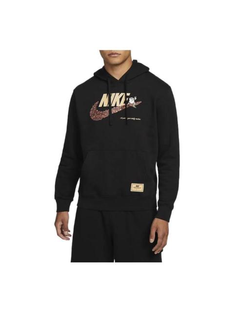 Nike NSW Coffee Bean Graphic Hoodie 'Black' DX6513-010