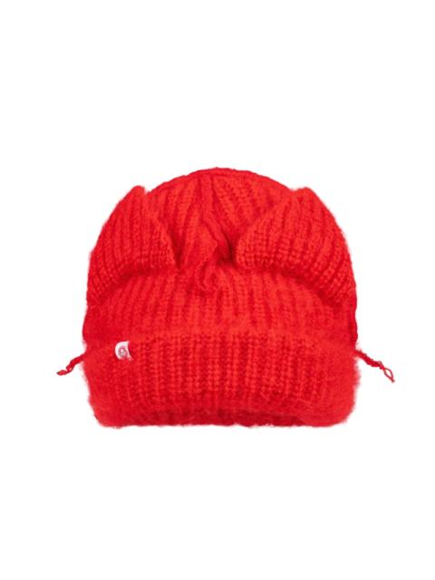 MOHAIR CHUNKY EARS BEANIE (RED)
