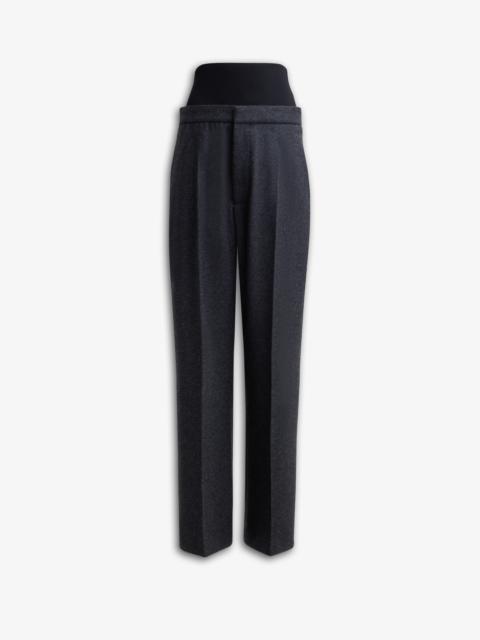 FLANNEL PANTS WITH KNITTED WAISTBAND