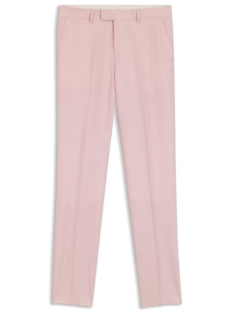 SLIM-FIT TROUSERS IN VIRGIN WOOL, SILK AND LINEN