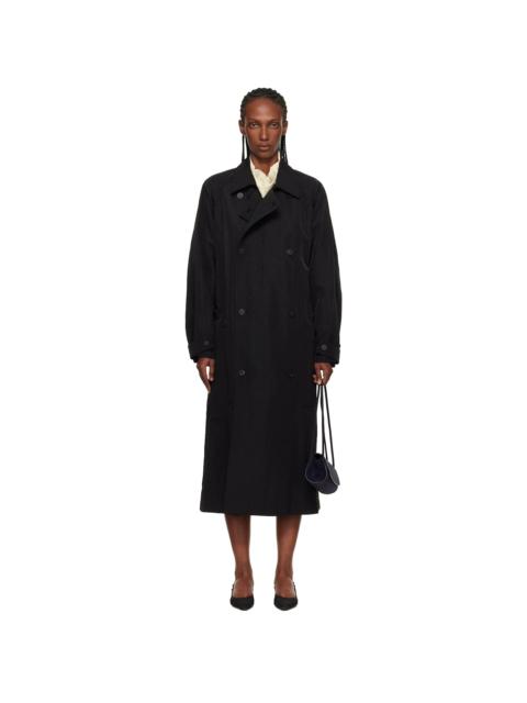 Black Crisp Raglan Trench Coat