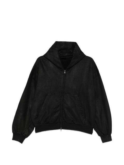 zip-up cropped hoodie