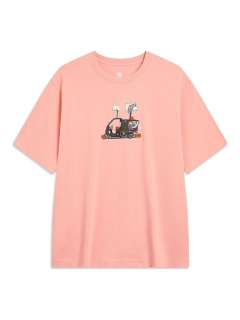 Li-Ning BadFive Dream With Hoops Graphic T-shirt 'Pink' AHST915-2