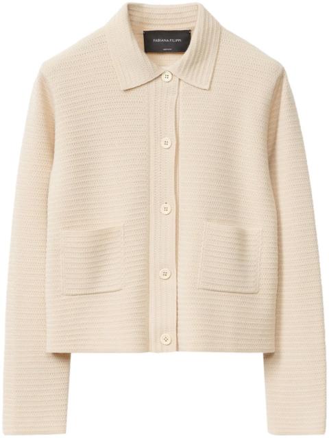 crochet-knit cardigan