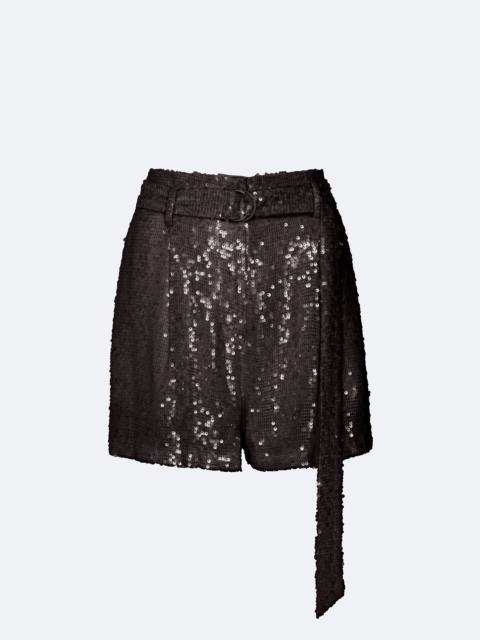 Sequin Belted Shorts