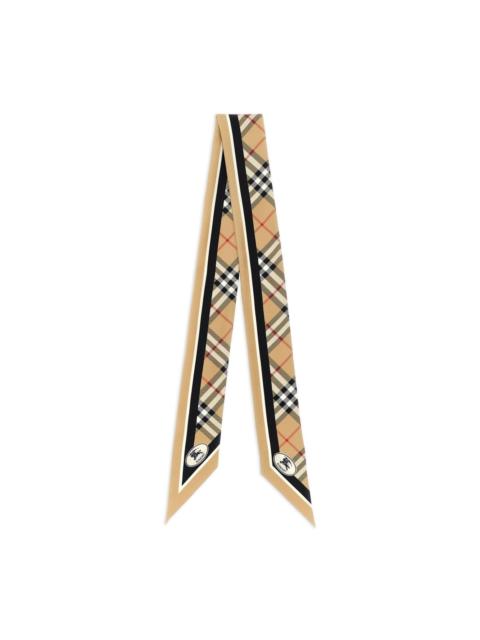 check-pattern silk bandeau