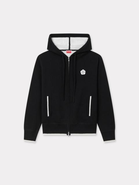 'Boke Flower 2.0' embroidered zip-up hoodie in cotton and wool