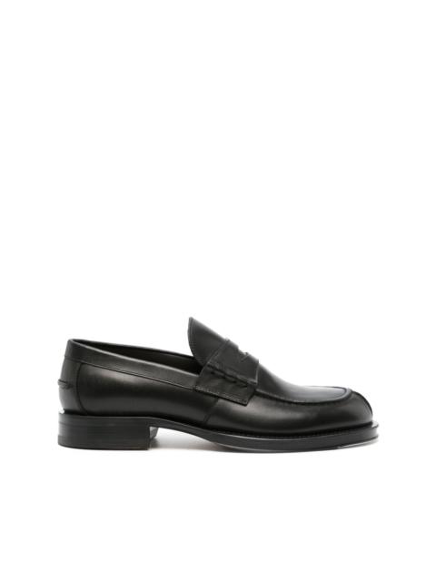 penny-slot leather loafers