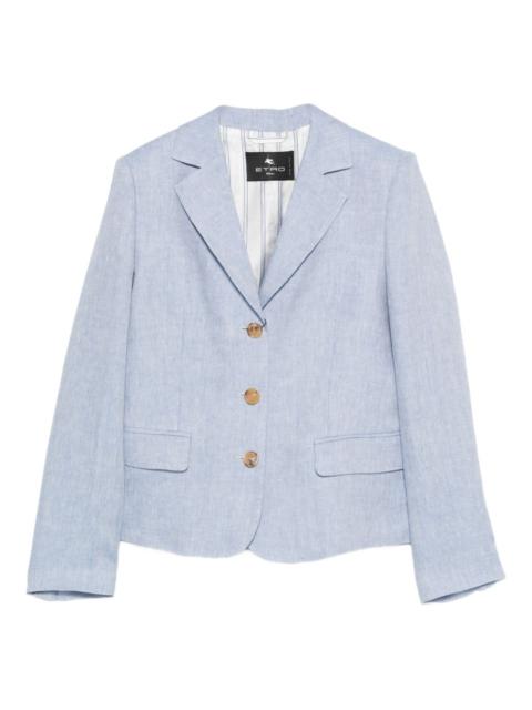 v-neck linen blazer