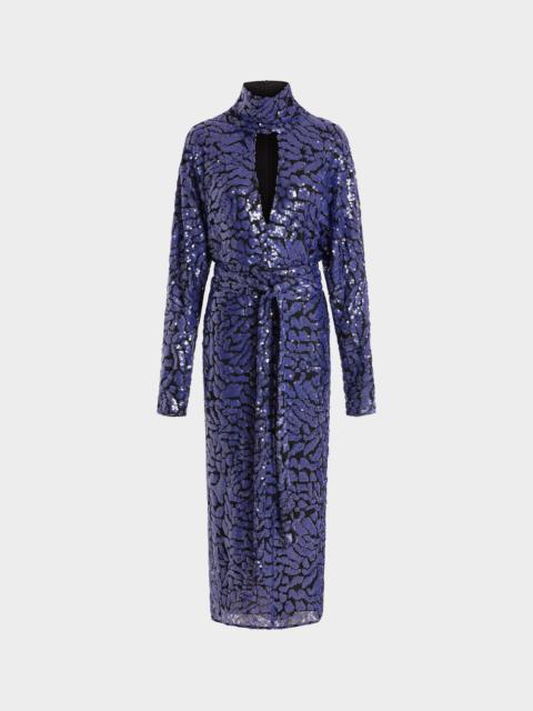 EPOLE MIDI DRESS IN LACE SEQUIN