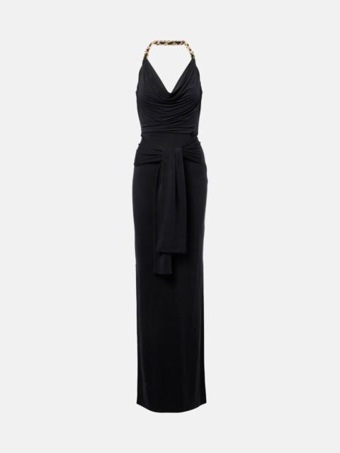 Draped gathered gown