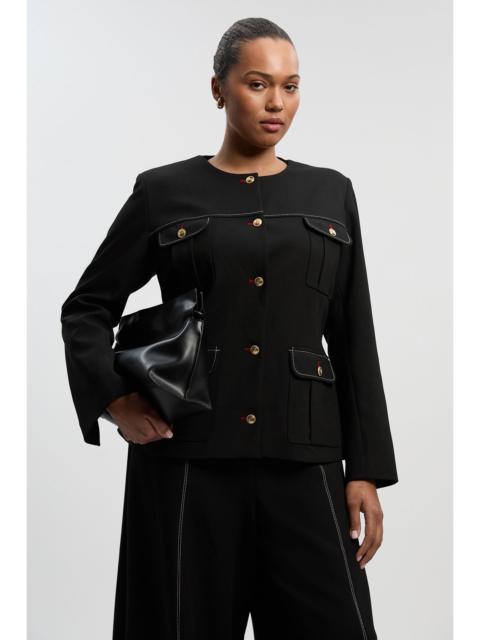 Plus Size Compact Stretch Formal Tailored Jacket