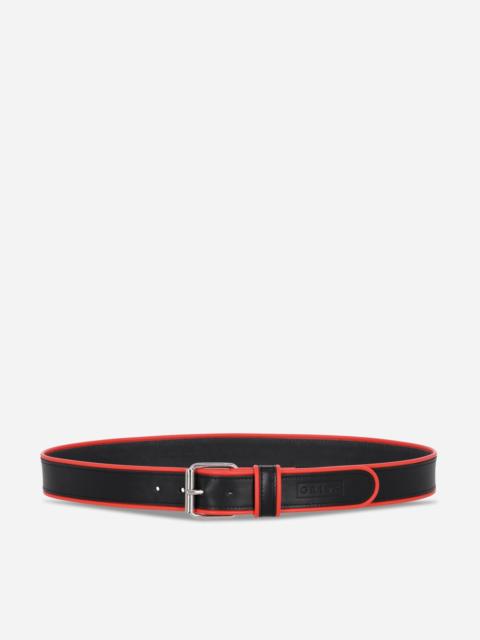 Piping Leather Belt Black