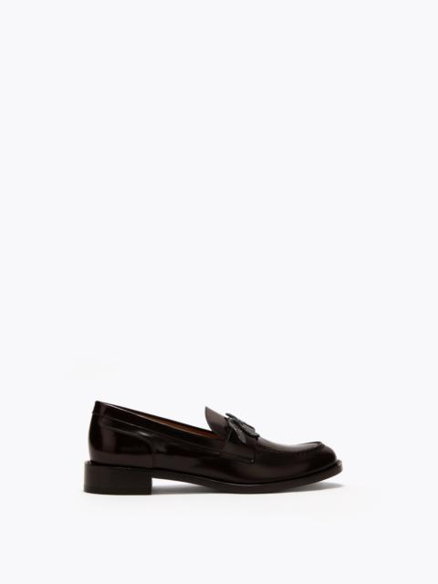 MORGANA DARK BROWN LOAFER WITH CRYSTALS 20