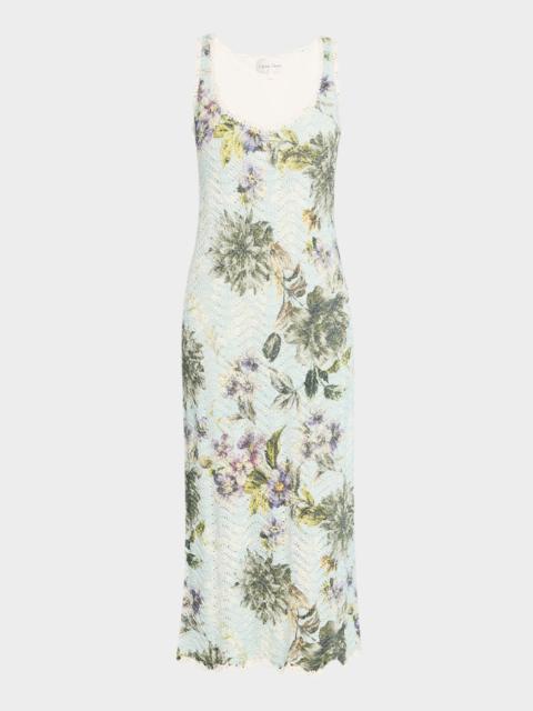 Orel Floral Crochet Knit Sleeveless Maxi Dress
