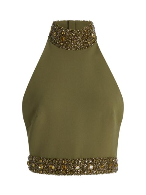Embellished Cady Crop Top green
