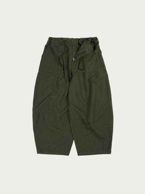 Twill Balloon Pants - Olive
