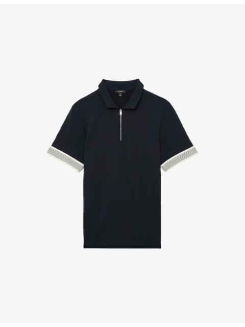 Bruno Half-Zip Stretch-Woven Polo Shirt