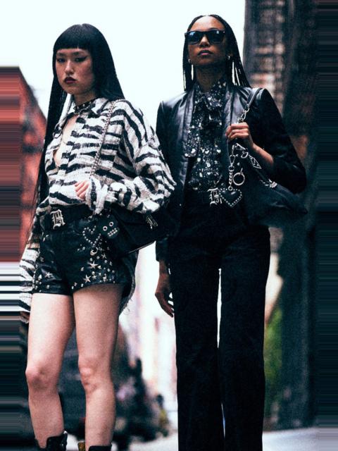 LEATHER SHRUNKEN BLAZER