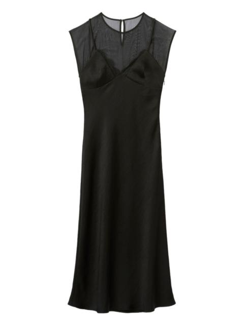 lace-insert slip dress