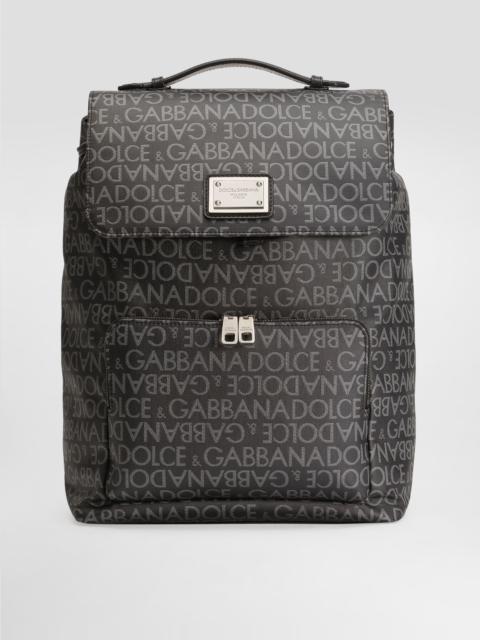 Coated jacquard backpack