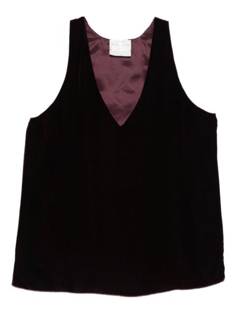 velvet V-neck top
