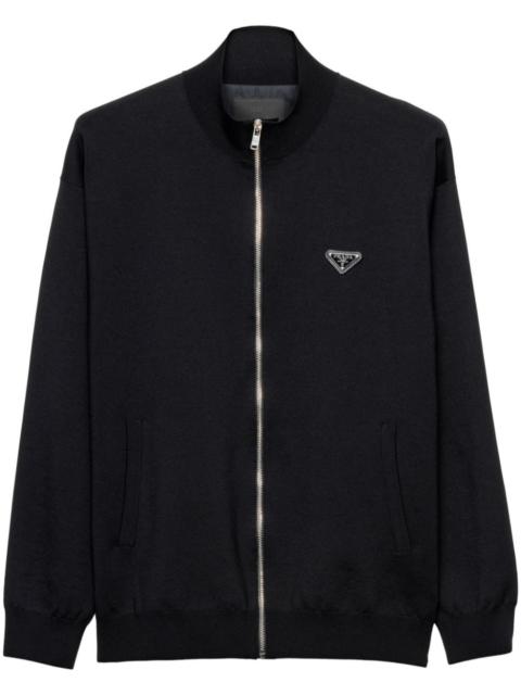 Logo patch cardigan