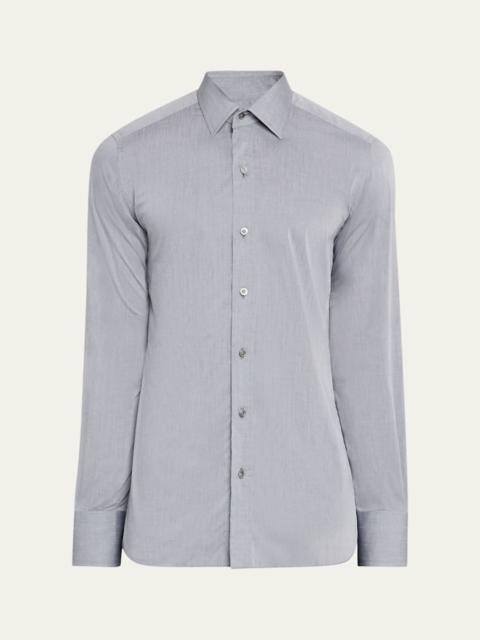 Men's Cotton Chambray Slim-Fit Dress Shirt