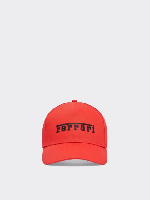 Baseball cap with rubberized Ferrari logo