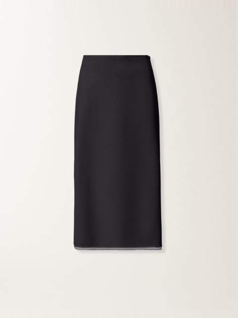 Mid-length skirt in techno tailoring