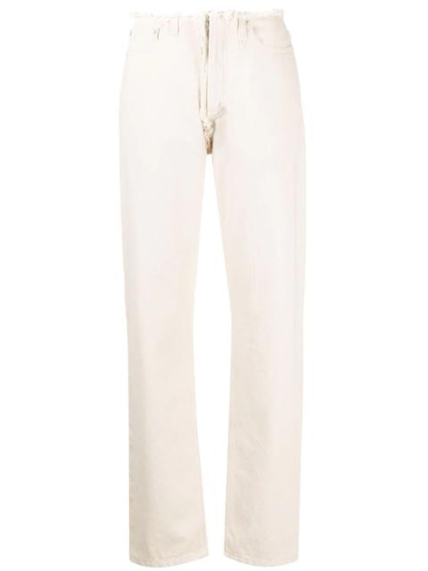 frayed straight-leg jeans