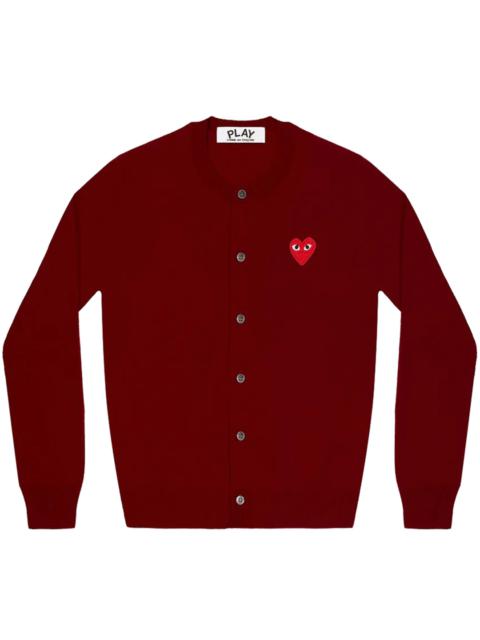 Round-Neck Red Emblem Cardigan Unisex